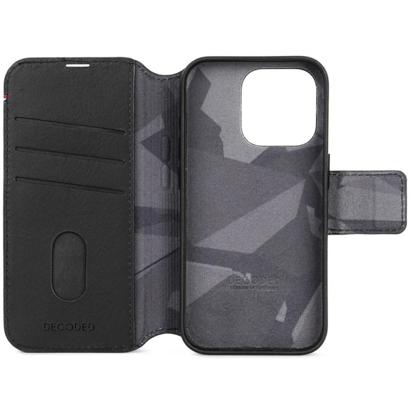 Black DECODED iPhone 15 Detachable Wallet Case - Picture 2 of 14